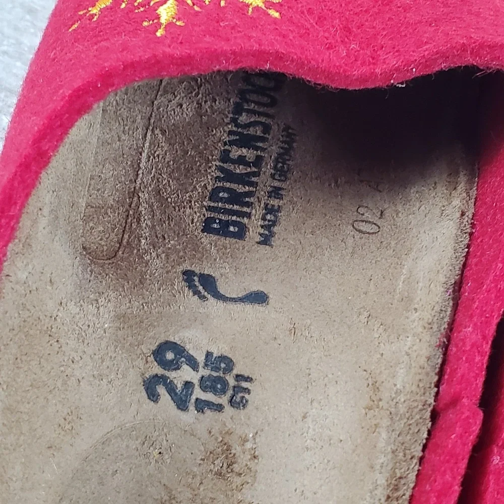 Birkenstock Kaprun Kids Clog Sz 11 Narrow Snow Stars Red Lamb Slip On Shoes